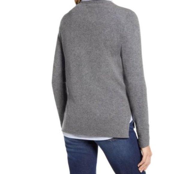 HALOGEN Crewneck Cashmere Sweater Grey Heather Small NWT - Picture 3 of 8